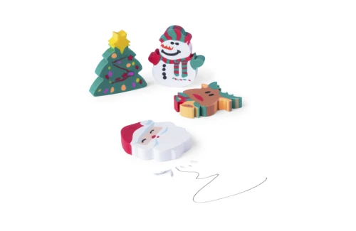 Set de 4 gommes de noël personnalisé
