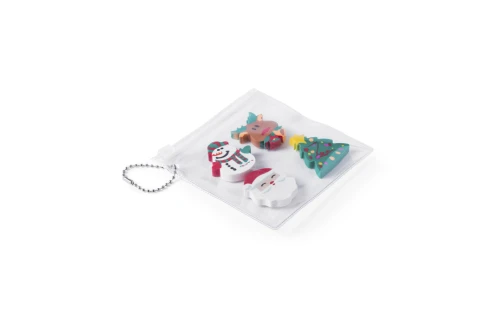 Set de 4 gommes de noël personnalisé