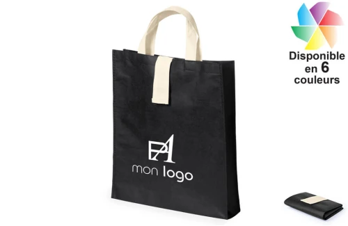 Sac de course pliable non tissé bicolore Blastar publicitaire personnalisé avec logo 