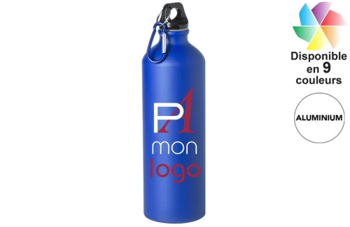 Gourde alu avec mousqueton Delby 800ml publicitaire personnalisée avec logoy 