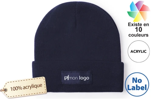 Bonnet avec étiquette tissé personnalisé avec logo 