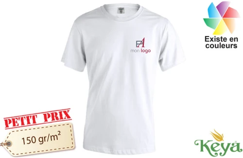 T-shirt événementiel blanc Keya publicitaire personnalisé pas cher 