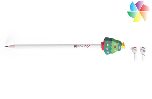 Crayon de bois à motif de Noël publicitaire personnalisé