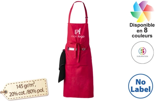Tablier de cuisine avec poche publicitaire personnalisé avec logo 