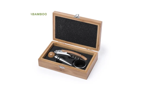 Coffret sommelier personnalisé Nitol boite œnologue bois 3 pièces