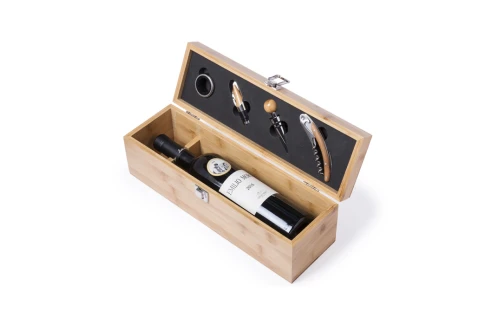 Coffret sommelier personnalisé Boriax boite à bouteille de vin en bois