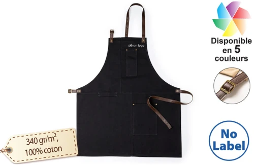 Tablier de cuisine original publicitaire personnalisé avec logo ou texte en broderie 