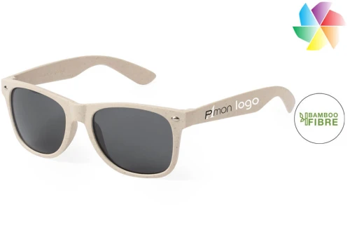 Lunettes de soleil en bambou recyclés Kiplan publicitaires personnalisées avec logo 