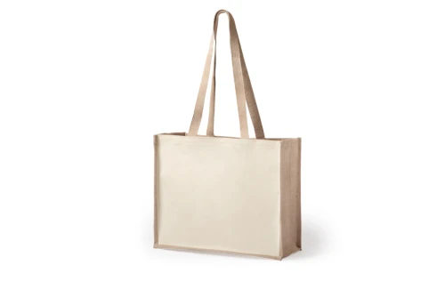 Sac de course personnalisé Rotin en jute et coton laminé