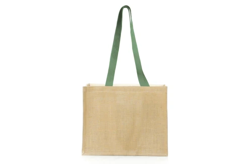 Sac de course personnalisé Rotin en jute et coton laminé