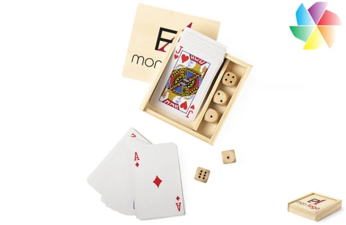 Jeu de société cartes et dés Pelkat publicitaire personnalisé avec logo 