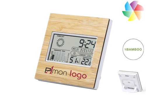 Station météo à capteur d'humidité Behox publicitaire personnalisée avec logo 
