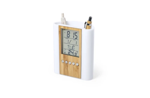 Pot à crayon personnalisé Petrox avec station météo multifonction