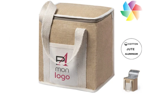 Sac isotherme en toile de jute Ponix publicitaire personnalisé avec logo 