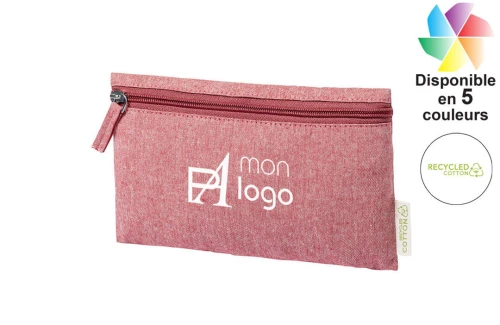 Trousse de maquillage en coton recyclé Halgar publicitaire personnalisée avec logo 