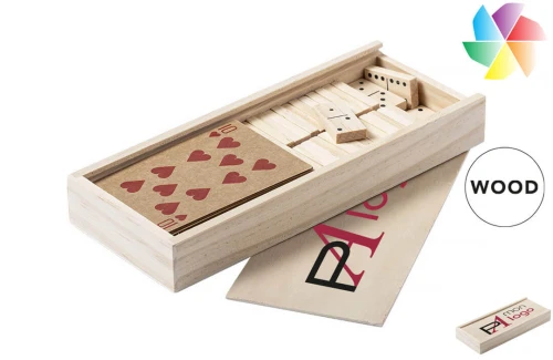 Set de jeu carte et domino Halin publicitaire personnalisé avec logo 