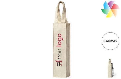 Sac à bouteille en tissu Yaiza publicitaire personnalisé avec logo 