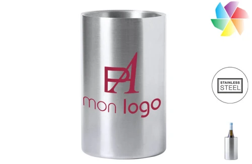 Rafraichisseur de bouteille en inox Cielo publicitaire personnalisé avec logo 