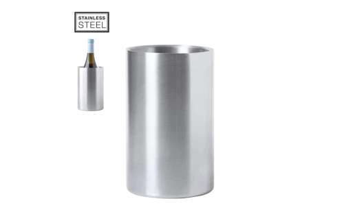 Rafraichisseur de bouteille personnalisé Cielo en inox mat