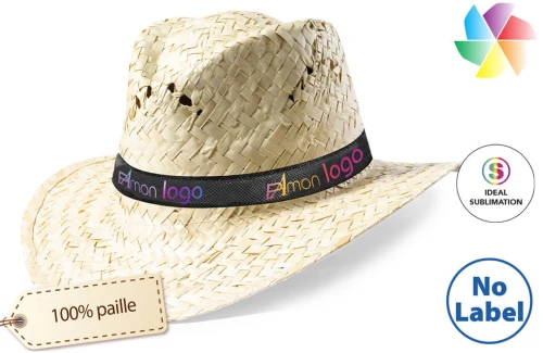 Chapeau de paille publicitaire panama personnalisé avec logo 