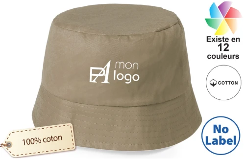 Bob publicitaire classic en coton léger personnalisé avec logo 