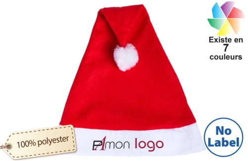 Bonnet de père Noël publicitaire personnalisé adulte 