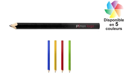 Crayon de charpentier en bois coloré publicitaire personnalisé avec logo 