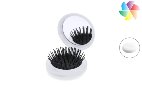 Brosse à cheveux de poche avec miroir Glance publicitaire personnalisée avec logo 