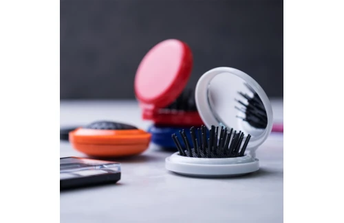 Brosse à cheveux de poche personnalisée Glance avec miroir