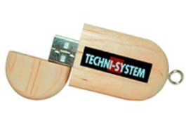 Clé USB ovale en bois personnalisée