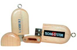 Clé USB ovale en bois personnalisée