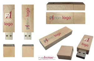 Clé USB wood en bois naturel personnalisée