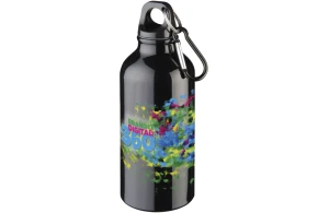 Gourde personnalisée Oregon 400ml en alu avec mousqueton