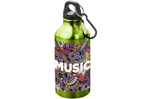 Gourde personnalisée Oregon 400ml en alu avec mousqueton