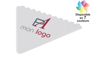 Gratte pare‑brise triangle en plastique recyclé Frosty publicitaire personnalisé avec logo 