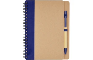 Carnet personnalisé A6 à spiral en carton recyclé avec stylo