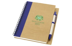 Carnet personnalisé A6 à spiral en carton recyclé avec stylo