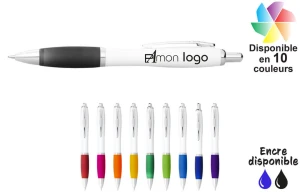 Stylo en plastique bicolore Nash publicitaire personnalisé avec logo 