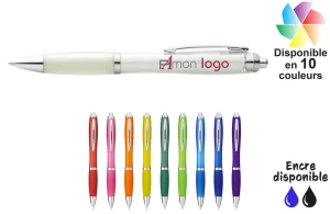 Stylo en plastique coloré Nash publicitaire personnalisé avec logo 