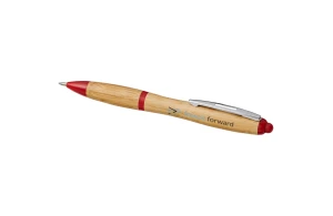 Stylo personnalisé nash en bambou et agrafe coloré