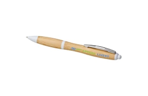 Stylo personnalisé nash en bambou et agrafe coloré