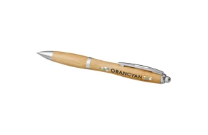 Stylo personnalisé nash en bambou et agrafe coloré