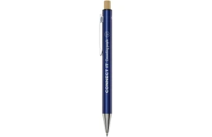 Stylo personnalisé Cyrius en alu recyclé coloré à poussoir bois