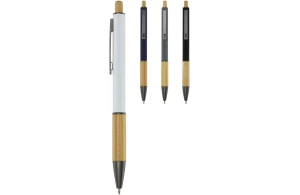 Stylo personnalisé Darius en alu recyclé coloré et bois