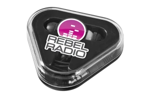 Écouteurs audio personnalisés Rebel avec boîte triangulaire