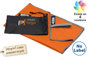 Serviette en microfibre recyclée publicitaire personnalisée avec logo 