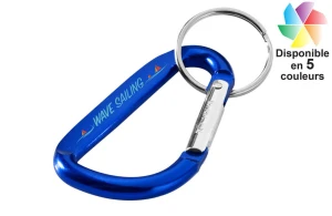 Porte-clés mousqueton en alu Tinor publicitaire personnalisé avec logo 
