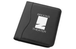 Conférencier personnalisé A5 Ebony avec bloc-notes