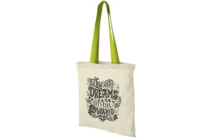 Tote bag personnalisé Nevada en coton à anses colorées