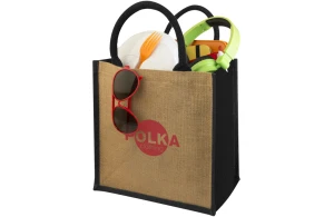 Sac de course personnalisé Chennai en jute à petite anses colorées